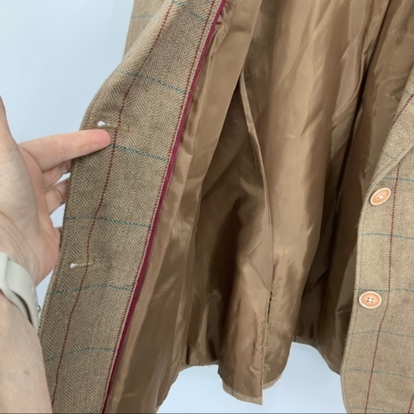 Eddie Bauer wool blend herringbone check double button lined blazer jack… - Picture 7 of 16